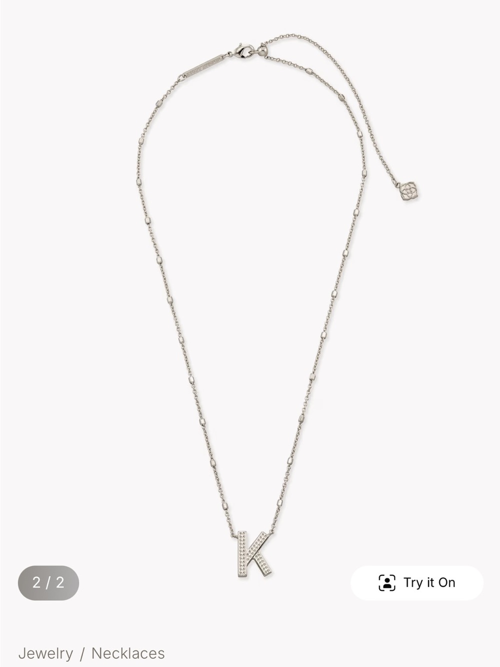 Kendra Scott Silver Initial K Pendant Necklace